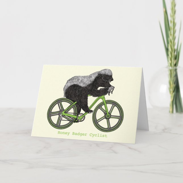 Carte Honey Badger Cycling Funny Badass Cyclist Humour C (Devant)