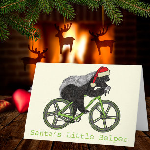 Carte Honey Badger Cycling Funny Badass Festive Slogan