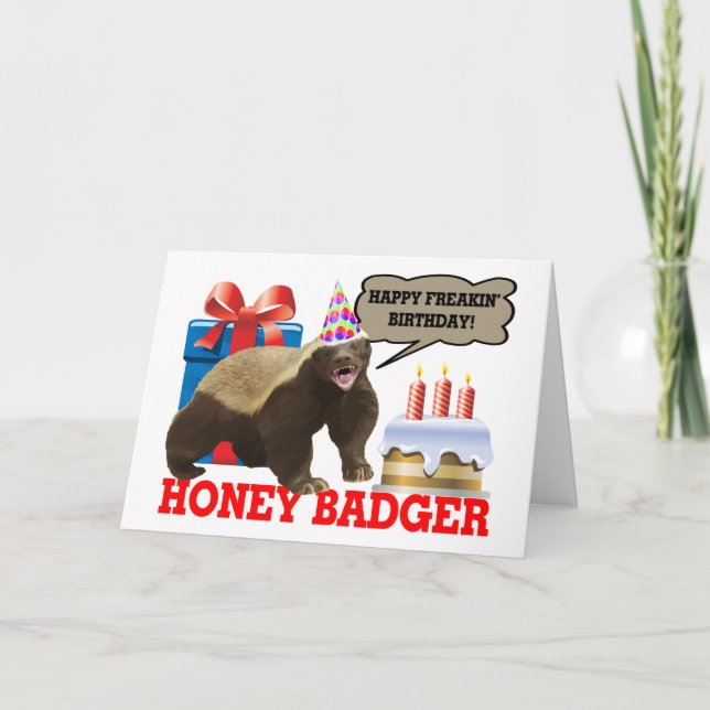 Carte Honey Badger Joyeux anniversaire de Freakin' (Devant)