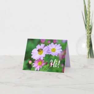 Carte Honey Bee sur Purple Flower Hello Photo Card