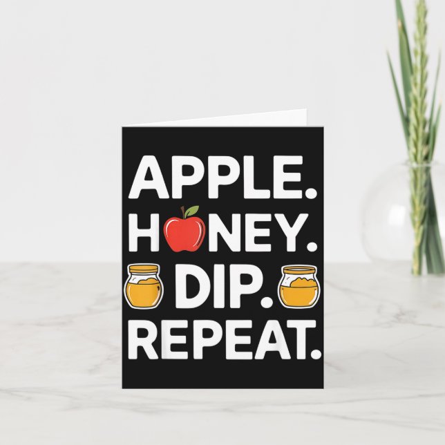 Carte Honey Dip Repeat Funny Rosh Hashanah Jewish New Ye (Devant)