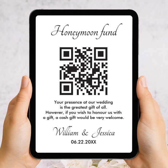 Carte Honeymoon Fund With QR Code Enclosure Card (Créateur téléchargé)