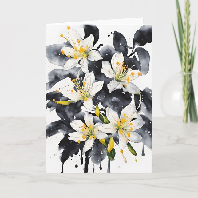 Carte Honeysuckle - Watercolor flowers (Devant)