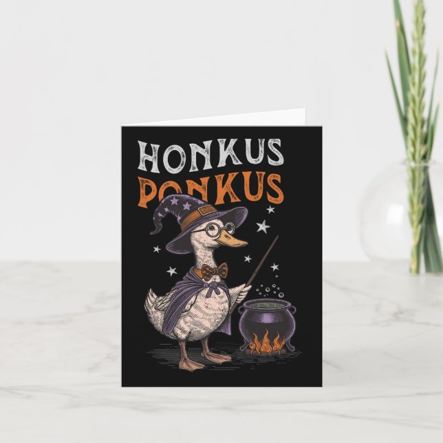 Carte Honkus Ponkus Funny Halloween Sorcière Goose Canar (Devant)