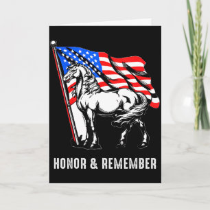 Carte Honneur & se souvenir cheval patriotique drape