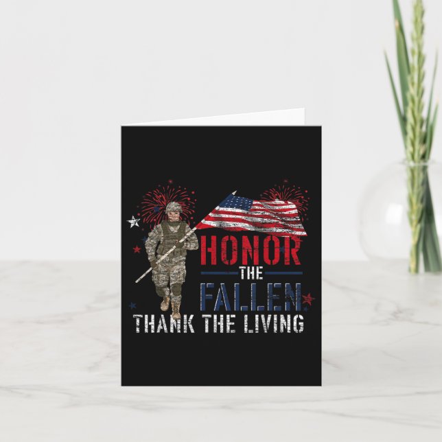 Carte Honneur Le Fallen Merci Le Drapeau Living Us (Devant)