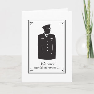 Carte Honorer nos Héros Fallen Police Uniforme Noir Blan