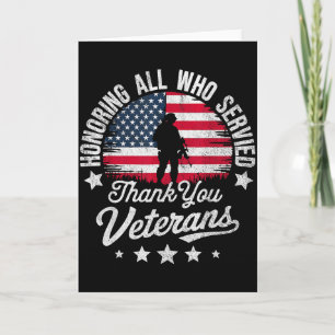 Carte Honorer tous ceux qui ont servi Merci Veterans Day