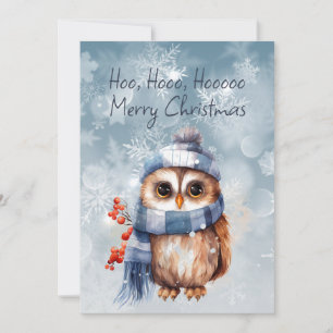 Carte Hoo Hoo Little Owl Joyeux Noël