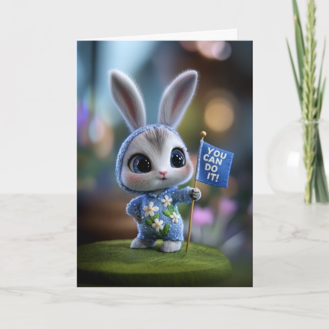 Carte Hooded Baby Bunny “You Can Do It” Encouragement (Devant)