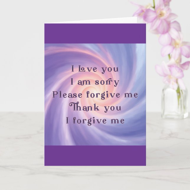 Carte Ho'oponopono Purple Peach n Pale Blue (Orchidée)