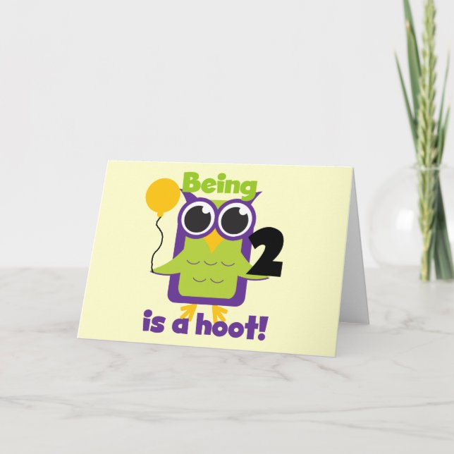 Carte Hoot Owl 2e anniversaire T-shirts et cadeaux (Devant)
