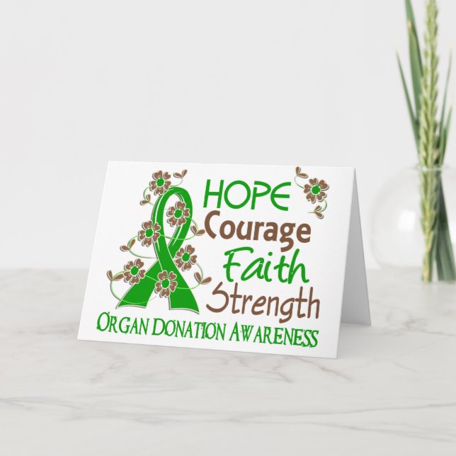 Carte Hope Courage Faith Strength 3 Organ Donation (Devant)