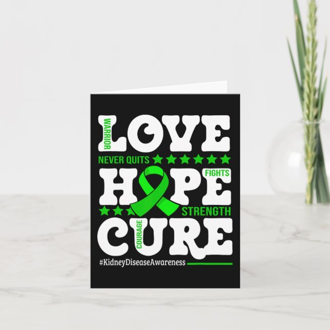 Carte Hope Cure Warrier Kidney Disease Awareness Support (Devant)