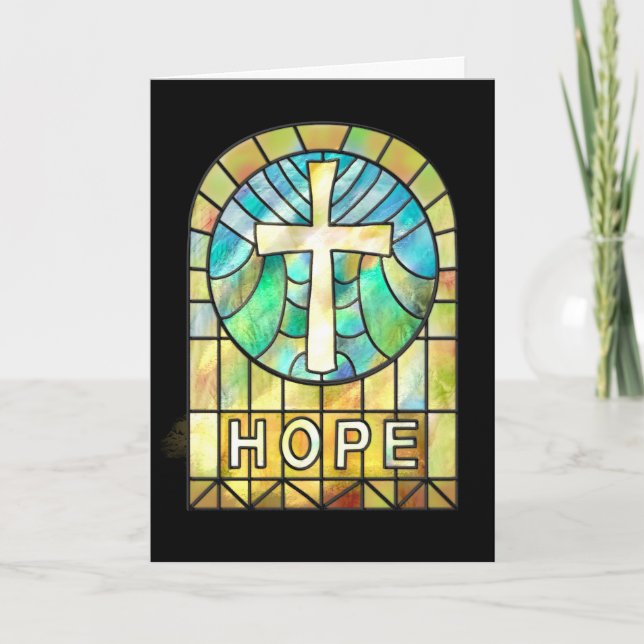 Carte HOPE Fenêtre en verre tendu avec croix (Devant)