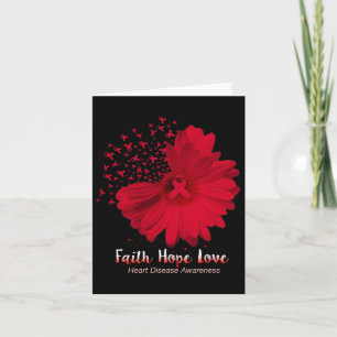 Carte Hope Love Heart Disease Awareness Sunflower