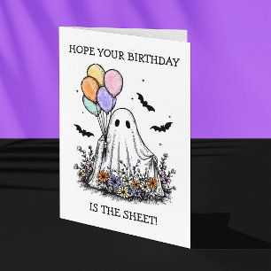 Carte Hope Your Birthday is the Sheet Halloween fantôme