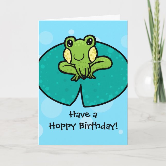 Carte Hoppy Birthday frog birthday card (Devant)