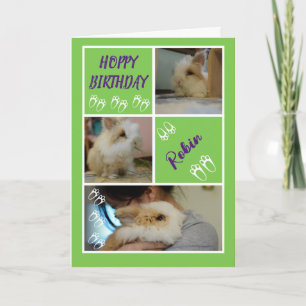 Carte Hoppy Birthday Funny Rabbit Pun de voeux photo