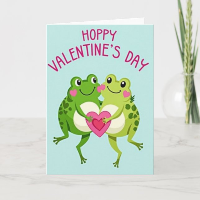 Carte Hoppy Frog Valentine Card (Devant)