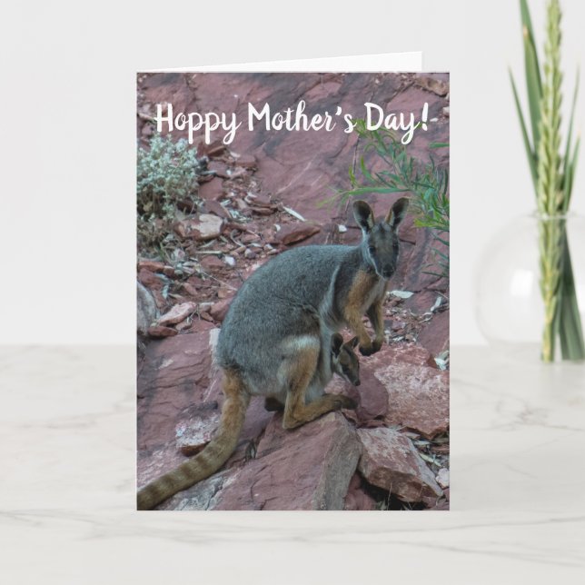 Carte Hoppy Mothers Day Wallaby et Joey (Devant)
