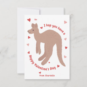 Carte "Hoppy Valentine's Day" Kangaroo Valentine