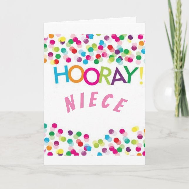 CARTE HORAIRE À MON **NIECE** À VOTRE ANNIVERSAIRE (Devant)