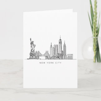 Carte Horizon de New York minimaliste en ligne art