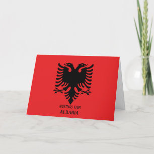 Carte horizontale personnalisable drapeau albanais