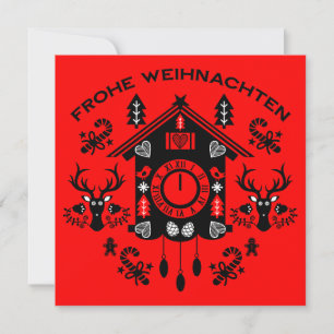 Carte Horloge à coucou allemande Frohe Weihnachten