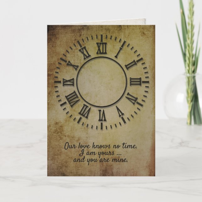 Carte horloge anniversaire sans mains (Devant)