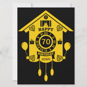 Carte Horloge de Cuckoo Joyeux 70e anniversaire