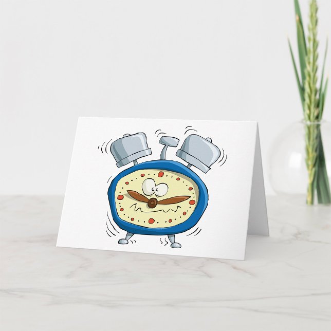 Carte Horloge Drôle D'Alarme Cartoon Quirky Se Réveiller (Créateur téléchargé)