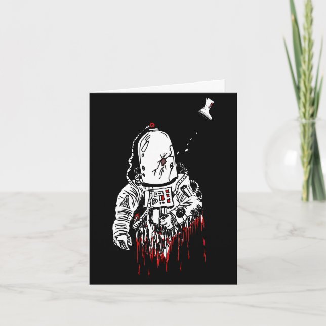 Carte Horreur spatiale, combinaison spatiale astronaute (Devant)
