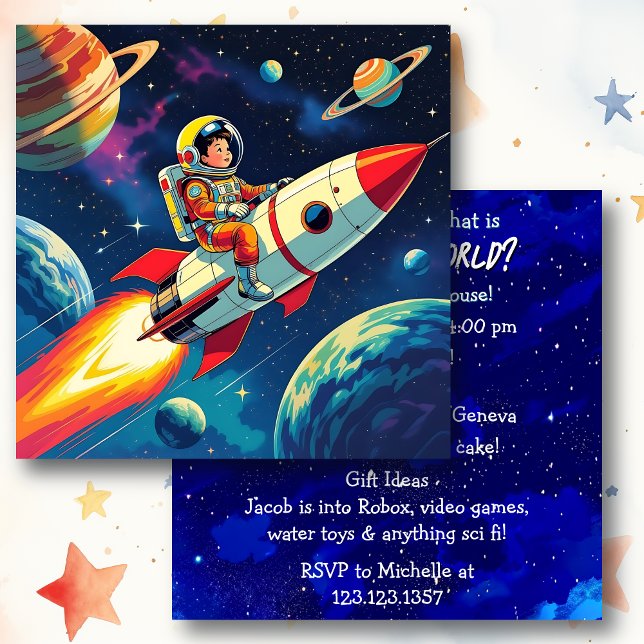 Carte Hors de ce monde l'espace a thème l'anniversaire d (Créateur téléchargé)