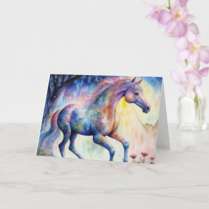 Carte Horse Aquarelle Jolie Toutes Les Occasions