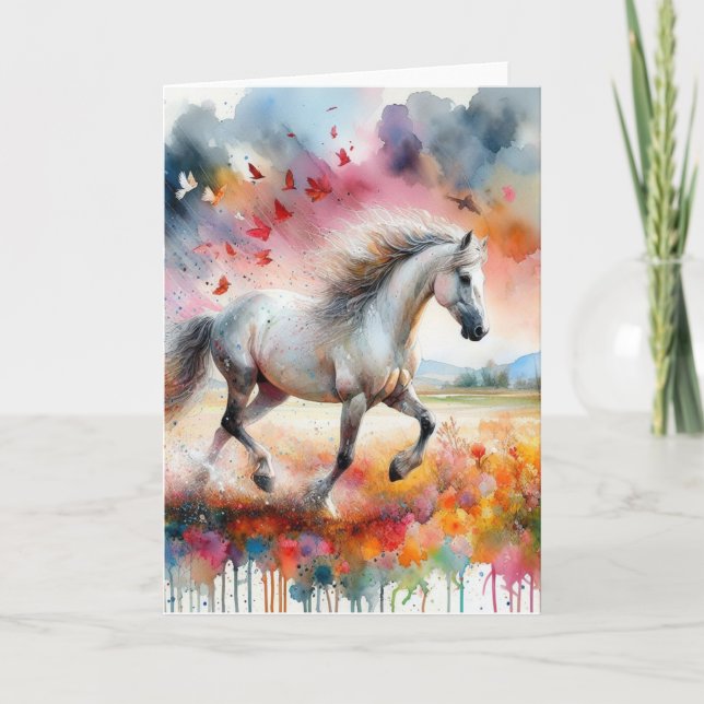 Carte Horse Aquarelle Toutes les occasions (Devant)