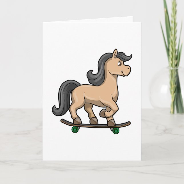 Carte Horse as Skater with Skateboard (Devant)