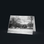 Carte Horse Drawn Sleigh NYC Greeting Card<br><div class="desc">Greeting Card showing a horse drawn sleigh in Central Park in New York City in 1904</div>