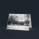 Carte Horse Drawn Sleigh NYC Greeting Card<br><div class="desc">Greeting Card showing a horse drawn sleigh in Central Park in New York City in 1904</div>