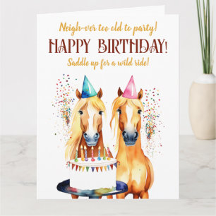 Carte Horse fête d'anniversaire thématique drôle