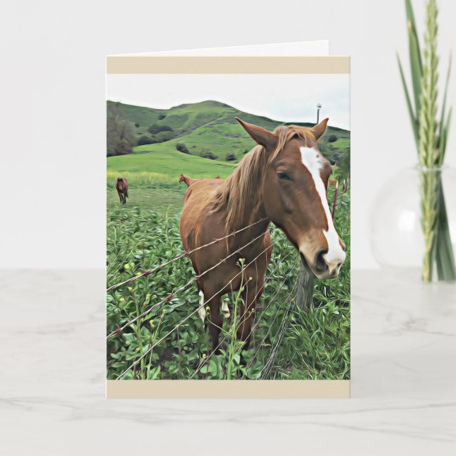 Carte Horse Greeting Card, Blank (Devant)