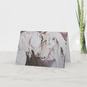 Carte Horse Greeting Card- Peach/ Pink Blank Inside