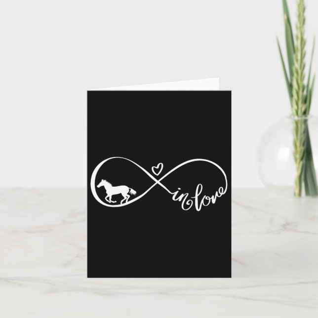 Carte Horse Infinity Symbole Amour Cheval Équitation (Devant)