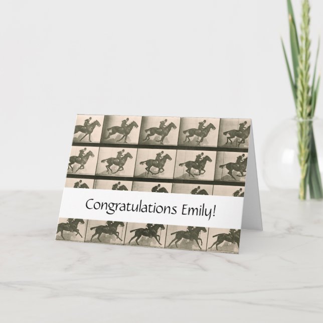 Carte Horse Motion Photographie Vintage (Devant)