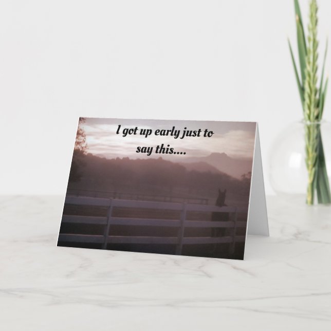 CARTE HORSE N'A PAS PU ATTENDRE DE DIRE "JOLI ANNIVERSAI (Devant)