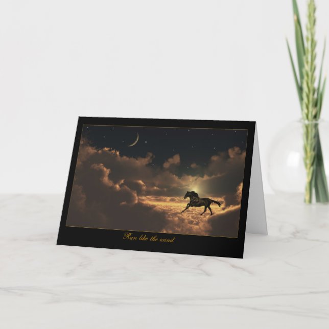 Carte Horse Nuages Nuit Sky Card Toute Occasion Utilisat (Devant)