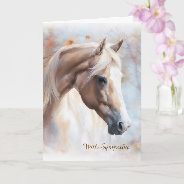 Carte Horse Sympathy with Beautiful Horse Condolences (Orchidée)
