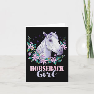 Carte Horseback Girl Horseback équitation Cheval Lover E