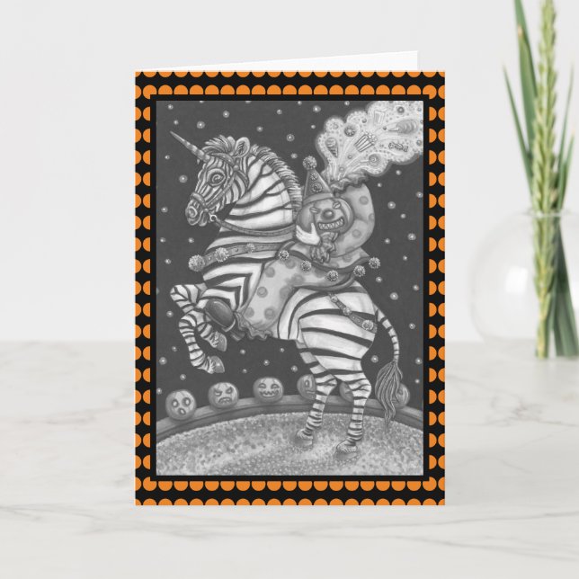 Carte HORSEMAN CLOWN, ZEBRA GREETING CARD Blank (Devant)
